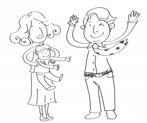 Familien Karikatur